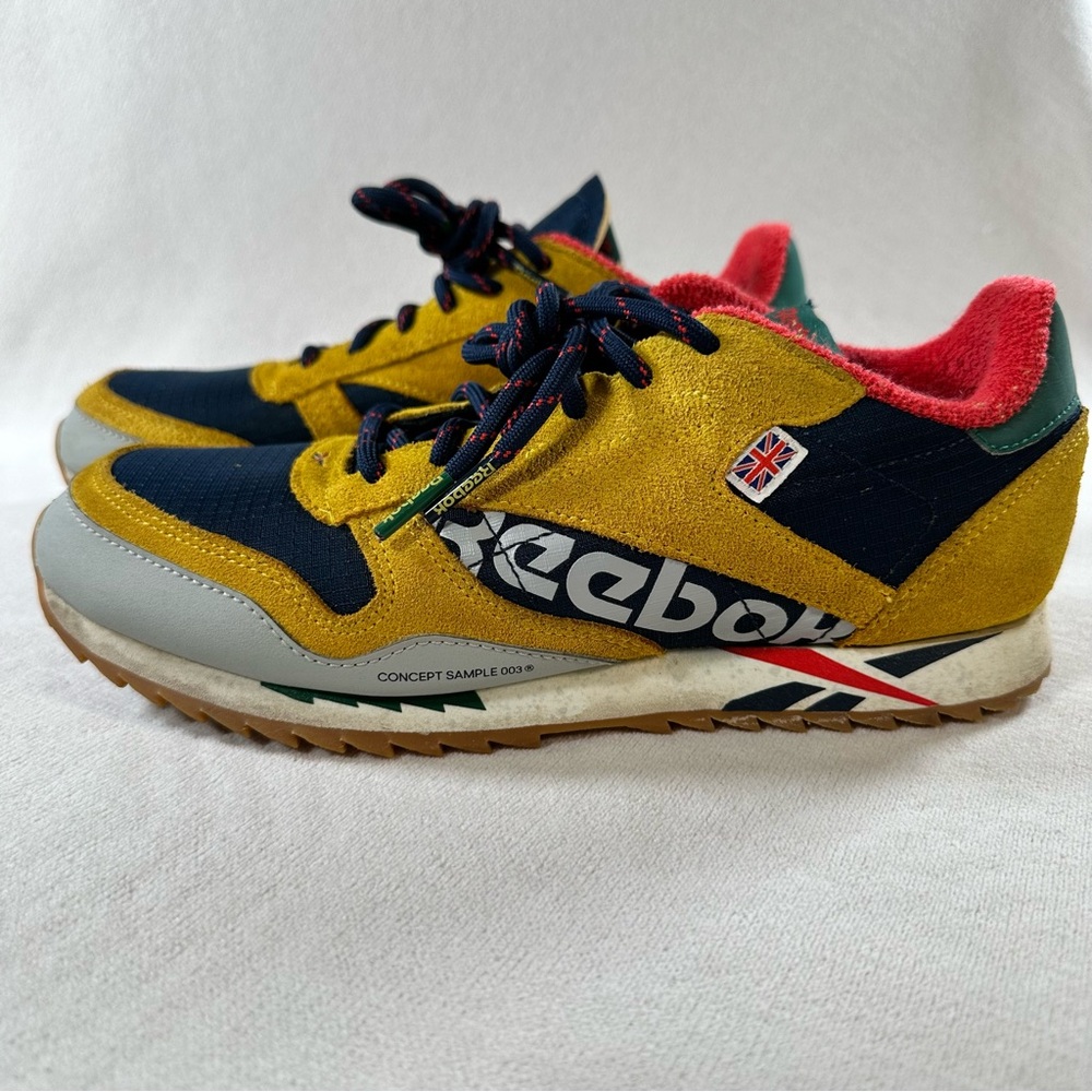 Reebok Classic Leather Ripple Altered Yellow Navy Size 5